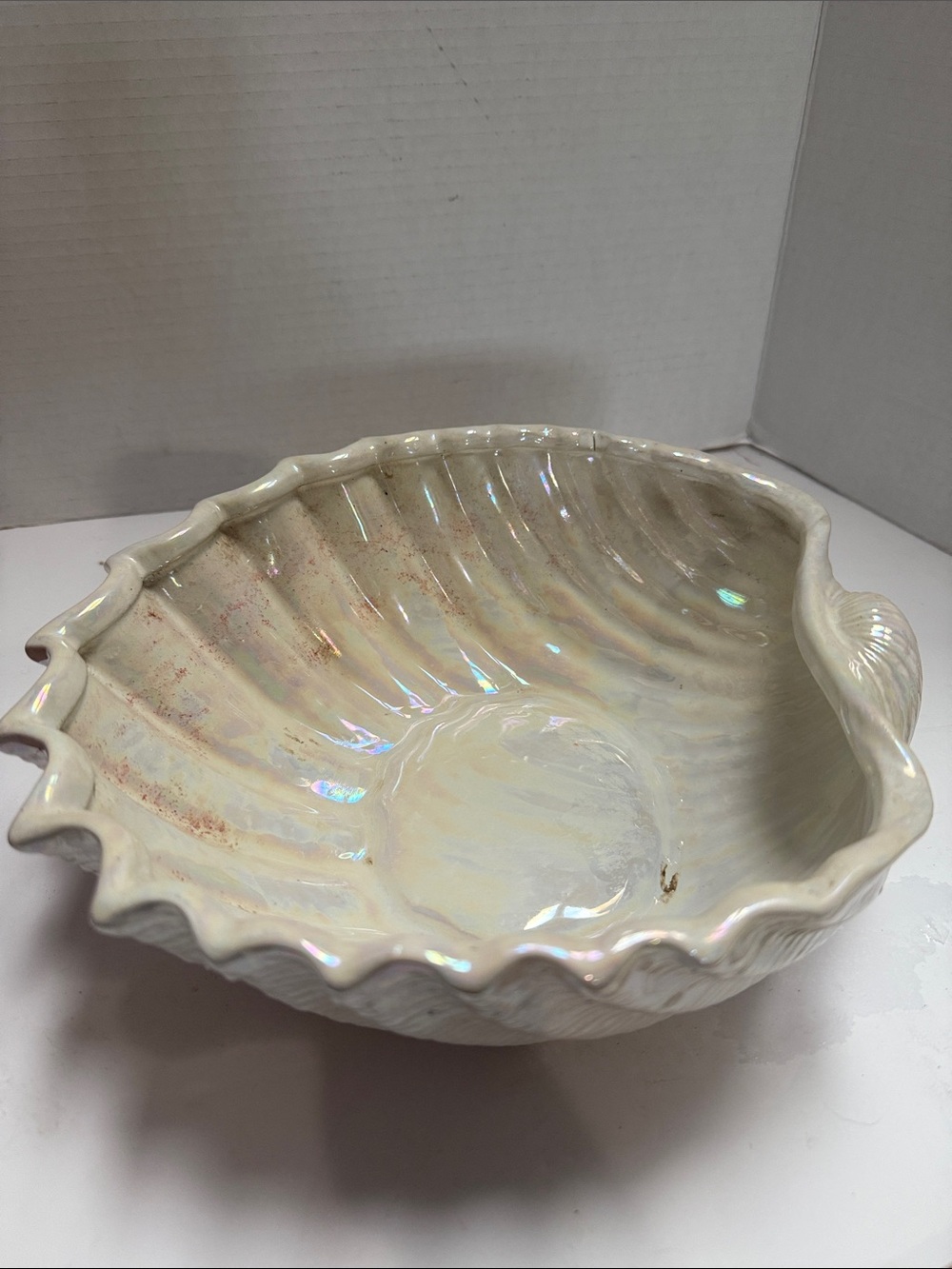 Iridescent Ceramic Shell Bowl - White - Picture 5 of 5